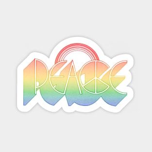 Retro Peace Sign Typography Art Sticker